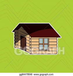 Vector Art - Log cabin design . Clipart Drawing gg84479048 ...