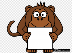 Monkey With Sign Clip art, Icon and SVG - SVG Clipart