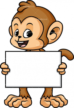 Monkey Holding Empty Sign | Monkey drawing cute, Monkey ...