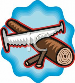 Clip Art Image: A Saw with a Log