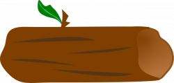 Brown log with green leaf clip art at vector clip art ...