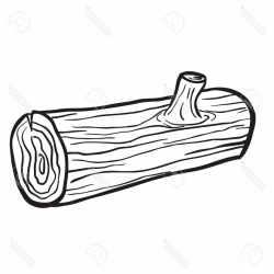 Photostock Vector Wooden Log Black And White Cartoon ...