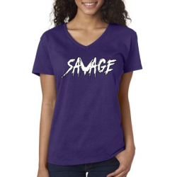 New Way 788 - Women\'s V-Neck T-Shirt Savage Maverick Logang Logan Paul XL  Purple