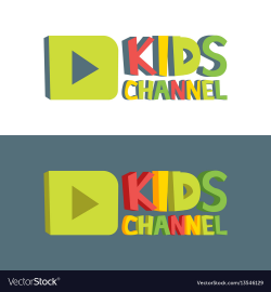 Kids channel funny letters cartoon logo template