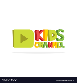Kids channel funny letters cartoon logo template