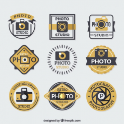 Collection of logos, colors gold and black Vector | Free ...