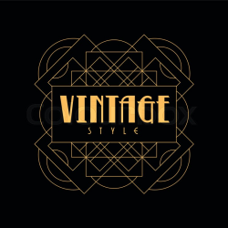Vintage style logo design, art deco ... | Stock vector ...