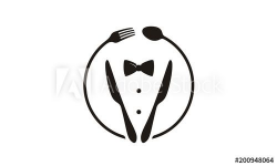 Bow Tie, Tuxedo, Spoon, Knifes and Fork for Restaurant logo ...