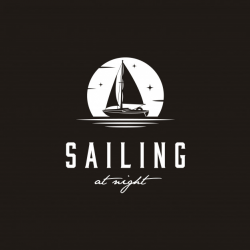 Simple sailing yacht silhouette logo design inspiration ...