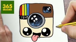 COMMENT DESSINER LOGO INSTAGRAM KAWAII ÉTAPE PAR ÉTAPE – Dessins kawaii  facile