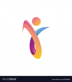 People abstract beauty colorful joy logo