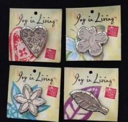 Details about Russ Joy in Living Pewter Pin Brooch ~Choose: Flower, Heart,  Butterfly or Leaf~