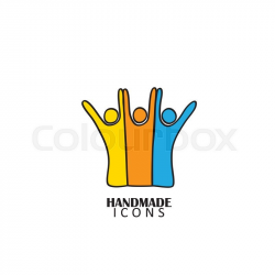 Hand drawn people icon of friendship ... | Stock vector ...