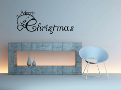 Amazon.com: Vinyl Sticker Merry Christmas Sign Logo Santa ...