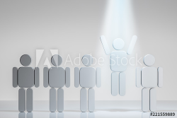 Gray human figure jumping in joy, success - Buy this stock ...