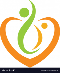 Love joy heart couple logo