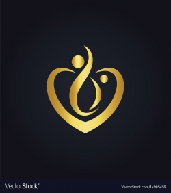Love joy heart couple gold logo
