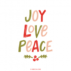Hand Lettered Joy Love Peace Clip Art