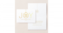 JOY Company Logo Modern Holiday Ornament Gold Real Foil Card | Zazzle.com