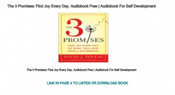 The 3 Promises Find Joy Every Day. Audiobook Free ...