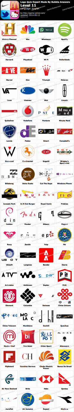 Logo Quiz Expert Mode Bubble Level 11 - Game Solver