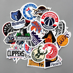US $2.63 15% OFF|30Pcs/Lot PVC Waterproof Basketball Club Logo Sticker For  Laptop Trunk Skateboard Fridge Phone Decal Car Styling Toy Stickers-in ...