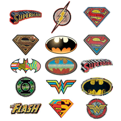 15 DC Comic Logo Stickers - Set of 15 Batman, Superman, Wonder Woman,  Flash, Green Lantern Stickers