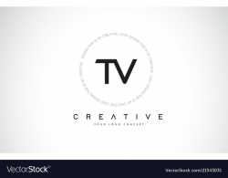Tv t v logo design with black and white creative