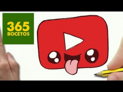 COMO DIBUJAR LOGO YOUTUBE KAWAII PASO A PASO - Dibujos ...