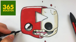 COMO DIBUJAR LOGO DE YOUTUBE KAWAII ROTO POR LA MITAD - botón de youtube  roto