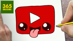 COMMENT DESSINER LOGO YOUTUBE KAWAII ÉTAPE PAR ÉTAPE – Dessins kawaii facile