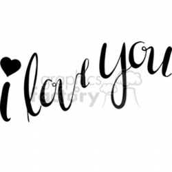 i love you calligraphy typography illustration black hearts words clipart.  Royalty-free clipart # 398173