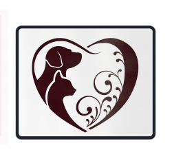 Amazon.com : Cat and Dog Love Clipart ¡¡Mouse Mat, Premium Rectangle ...