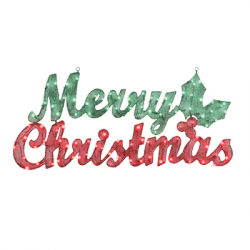 2-in Merry Christmas Sign with White Incandescent Lights