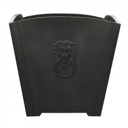 18-in W x 16.75-in H Black Resin Square Planter