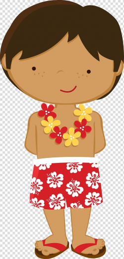 Boy with garland animated illustration, Hawaii Luau Hula ...