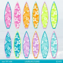 surfboard clip art with Hawaiian pattern | Let\'s Luau ...