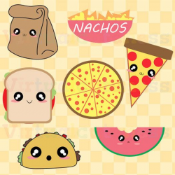 Lunch Clipart - Food Clip Art, Pizza, Tacos, Nachos, Paper ...