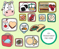 Lunchbox Clipart, Healthy Lunch Clipart, Kids Lunch ...