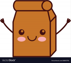 Lunch bag in paper bag kawaii character vector image