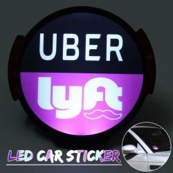 for Uber Lyft Sign Wireless LED Light Bright Glowing Car Logo Removable  Sticker