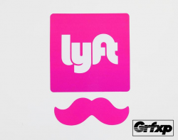 Lyft w/ Mustache Printed Sticker