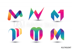 Abstract Colorful M Logo - Set of Letter M Logo - Buy this ...