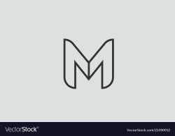 Black and white alphabet letter m logo icon design