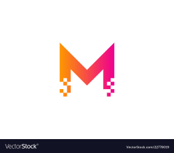 Pixel letter m logo icon design