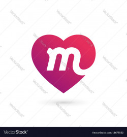 Letter m heart logo icon design template elements