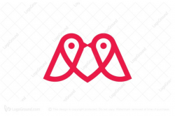 Exclusive Logo 109808, Letter M Birds Love Logo