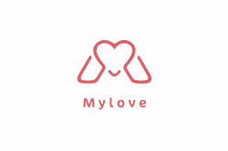 Initial / Letter M & Heart Love logo