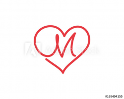 Letter M and heart logo 1 - Buy this stock vector and ...