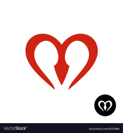 Letter m heart style logo